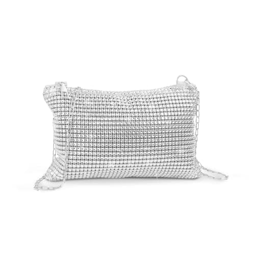 Image of WisePoint Lightweight Cross Body Phone Bag, Sequin Shoulder Bag for Women with Adjustable Chain Shoulder Strap and Zipper, Trendy Clutch Bag for Wedding, Party, Prom and Daily Use (Silver 1PC)