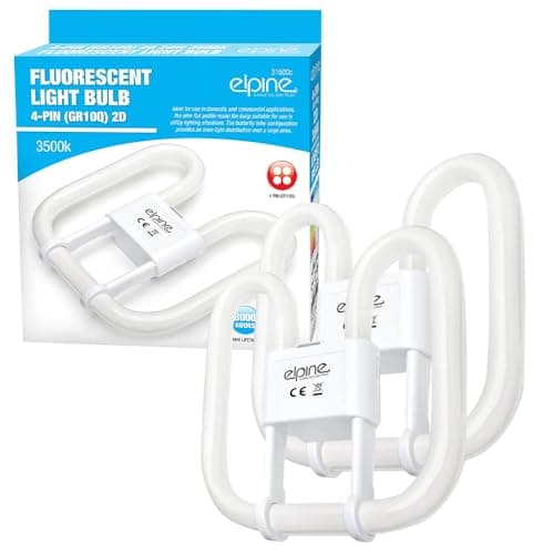 Image of Set of 2 Fluorescent Light Bulb - 2/4 Pin Energy Saving 16w, 28w, 38w Slim Lamp Tube 2d | Long Life Lamp Durable | High Efficiency - Compact Pack Of 2 Tube | 2/4-Pin White (2 x 4 Pin 16 Watt)