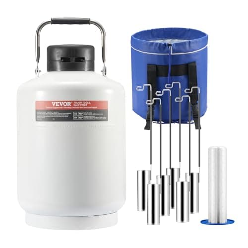 Image of VEVOR Liquid Nitrogen Tank, 6 L Aluminum Alloy Liquid Nitrogen Container, LN2 Tank Dewar with 6 Canisters and Carry Bag with Straps, Cryogenic Tank for Beauty Industry, Semen Preservation, Scientific
