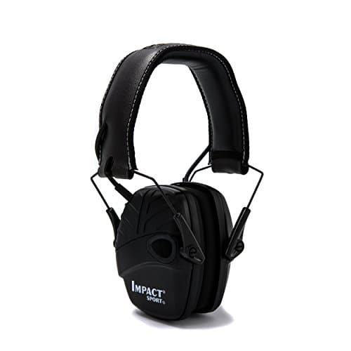 Image of Howard Leight Impact Sport Hear-Through Amplification Over-The-Head Electronic Shooting Earmuff, Black, SNR 24 dB, Audio Input Jack, 1034490 (1 Piece)