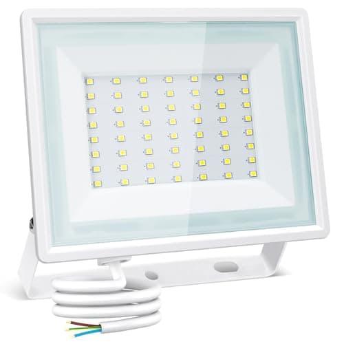 Image of Aigostar 50W Flood Lights Outdoor, 4300lm Outdoor Security Lights, 350W Incandescent Lamp Equivalent, Waterproof IP65, 6500K Cool White Outdoor Lights for Warehouse, Playground, Backyard and More