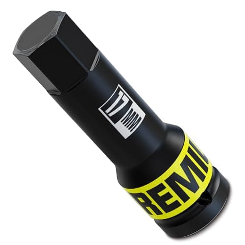 Image of Aurlloct 1/2" Drive Impact Hex Bit Socket, H17 (17mm) Allen Key Socket, Auto Repair Industrial Assembly Equipment Maintenance and DIY Enthusiasts Alike