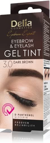 Image of Delia Cosmetics - DARK BROWN Eyebrow & Eyelashes Tint, Innovative Formula, Easy 15 Applications, Full Treatment Kit