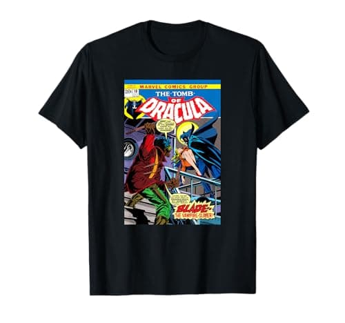 Image of Marvel Blade Tomb of Dracula Vintage Comic Cover Halloween T-Shirt