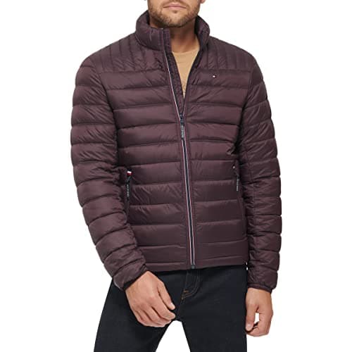 Image of Tommy Hilfiger Men's Lightweight Down Alternative Packable Puffer Jacket Coat, Port, XXL