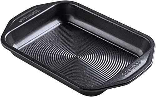 Image of Circulon Ultimum Small Roasting Tin - Roasting Trays for Oven Non Stick, Freezer & Dishwasher Safe Carbon Steel Bakeware, Black, 29.2 x 19.8 x 3.8cm