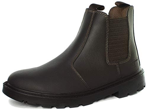 Image of GRINDER Safety Twin Gusset Dealer Boot, Brown Leather, 6 UK