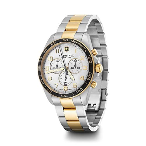 Image of Victorinox Men’s Watch Fieldforce Classic Chrono Ø 42 mm, Swiss Made, Analogue Quartz, Water-Resistant up to 100 m, Stainless Steel Strap, Grey/Silver/Gold
