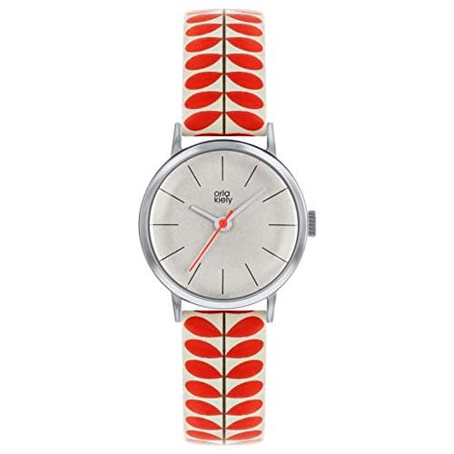 Image of Orla Kiely Unisex Adult Analogue Classic Quartz Watch with Leather Strap OK2267,White