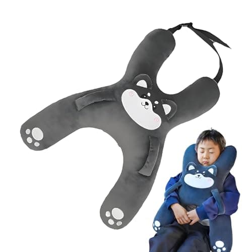 Image of Children's Travel Pillow H Shaped Pet Pillow Cute Car Cushion with Integrated Back Support for Children for Girls Travel Street Travel Car Truck SUV Vehicle Train