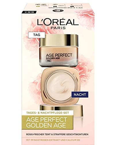 Image of L'Oréal Paris Age Perfect Golden Age Facial Care Set, Anti-Ageing Day Cream and Night Care, Strengthening and Shine, for Mature and Fake Skin, with Peony Extract, 2 x 50 ml