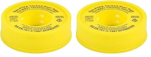 Image of Arctic Hayes Gas PTFE Tape, 5 Meter Length, Yellow (Pack of 2)