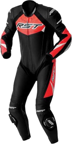Image of RST Tractech Evo D3O Perforated 1-Piece Motorcycle Leather Suit, Black/Red, 54
