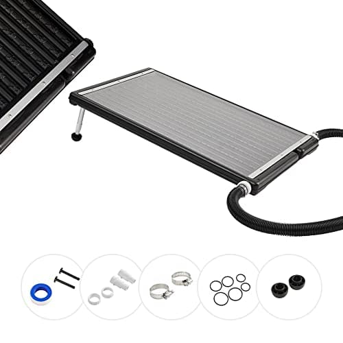 Image of Arebos solar collector pool heater, 110 x 65 x 7,5 cm solar heater for pool, capacity up to 15 litres, flow rate up to 10.000 L/h, hose connection Ø 32/38 mm, incl. mounting material