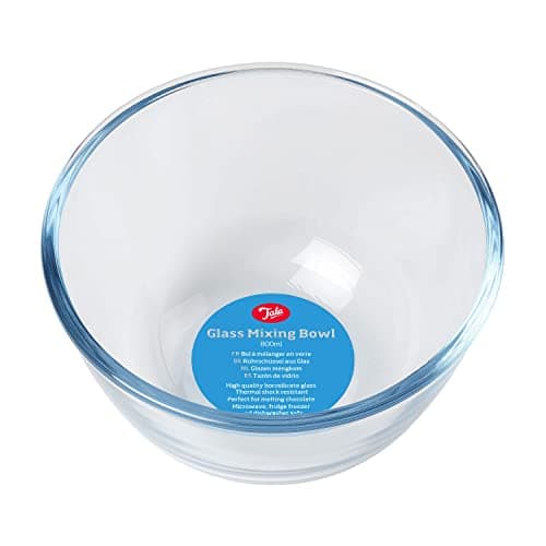 Image of Tala Borosilicate 800ml Glass Mixing Bowl, Perfect for Everyday Baking, Food Prep, Melting Chocolate, Withstands Temperatures up to 240ËšC, Fridge, Freezer and Dishwasher Safe, 10A26001, Transparent