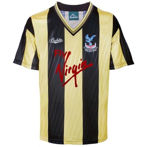 Image of Crystal Palace 1990 Third FA Cup Final Bukta Shirt Black/Gold Medium Polyester