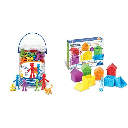 Image of Learning Resources All About Me - Family Counters, set of 72 & LER3369 Sorting Neighbourhood, 9 x 6.8 x 3.1 inches