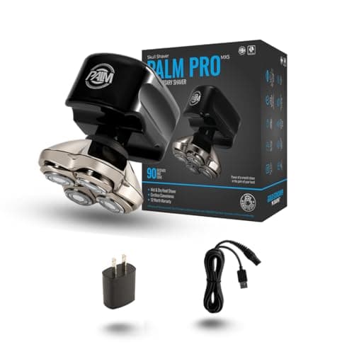 Image of Skull Shaver Palm Pro MX5 Face and Head Shaver - Cordless, Rechargeable, Wet/Dry Use - Electric Razor for Men, USB Charging - Mens Grooming Kit - Carver 4 Head Pro Blade, LED Display