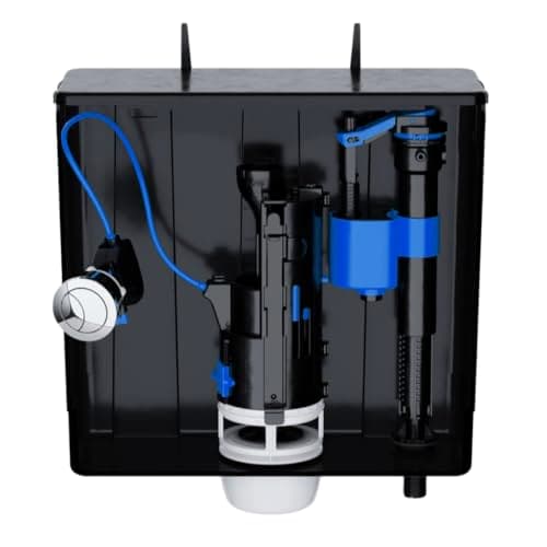 Image of PlumbEZ Concealed Toilet Cistern – Universal Slimline Dual Flush WC Cistern with Dual Entry Fill Valve, Adjustable Flush Volumes & Mounting Bracket – WRAS Approved Concealed WC Frame Cistern