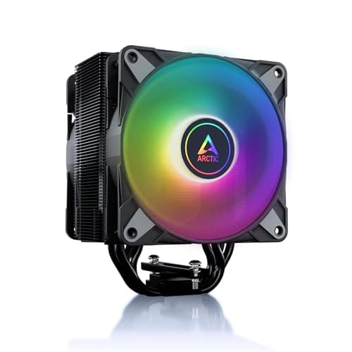 Image of ARCTIC Freezer 36 A-RGB- Single-tower CPU cooler with push-pull, two pressure-optimised 120 mm P fans and ARGB lighting, fluid dynamic bearing, 200-2000 rpm, 4 heatpipes, incl. MX-6- Black