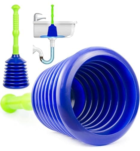 Image of Luigi's Sink Plunger - Drain Plunger Sink Unblocker - Plungers for Unblocking - Drain Plungers for Bathroom Kitchen Bath Shower - Unblock Pump with Accordion Bellows