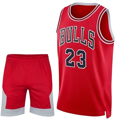 Image of KONCEPT Basketball Kit 2-piece basketball shirt & short, sleeveless basketball outfit, adult basketball Jersey sportswear (UK, Alpha, XXL, Regular, Regular, Red)