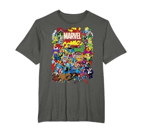 Image of Marvel Comics Retro Classic Heroes Group Shot T-Shirt