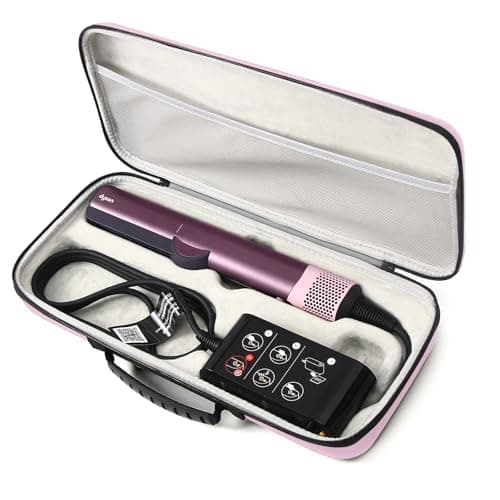Image of LIUIIVIRI Hard Travel Case Compatible with Dyson airstraight HT01 Hair Straightener & Power Supply, Waterproof and Shockproof Storage caryying case (Pink)