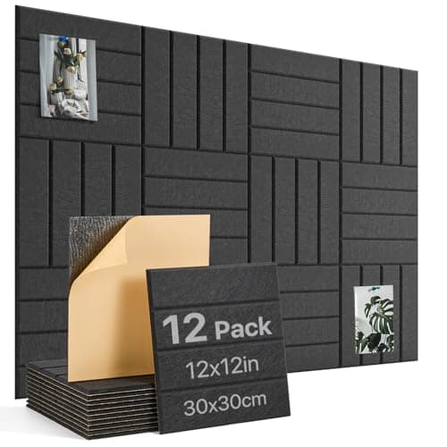 Image of Large Cork Board Alternative 120x90cm, Pin Board 12 Pack Vision Board with Self Adhesive, Felt Notice Board for Home Wall Office Decor Black