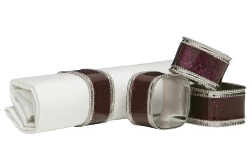 Image of Premier Housewares Square Glitter Napkin Rings - Set of 4, Purple