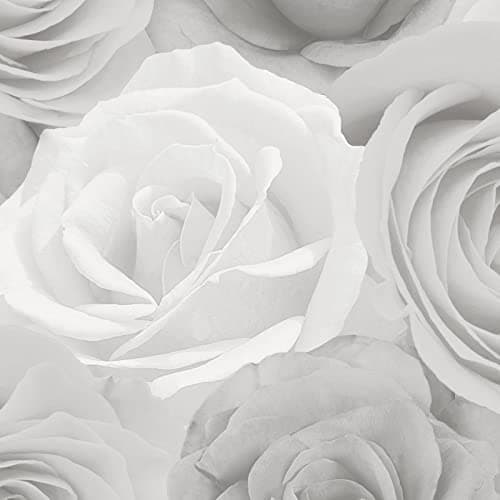 Image of World of Wallpaper Melany Rose Floral Wallpaper Ideal for Lounges, Bedrooms, Dining Rooms and Hallways (Grey)