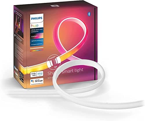 Image of Philips Hue New Gradient Light Strip 1m Extension. for Syncing with Entertainment, Media and Music. with Bluetooth. Works with Alexa, Google Assistant and Apple Homekit.