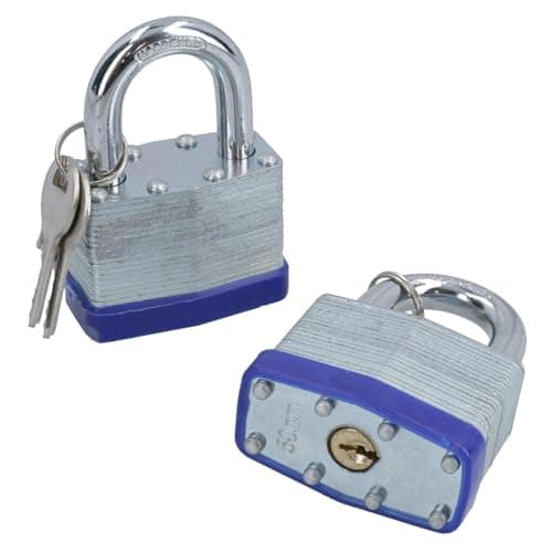 Image of 2pc 50mm Keyed Alike Padlock Laminated Steel Padlocks Shed Gate Lock TE152