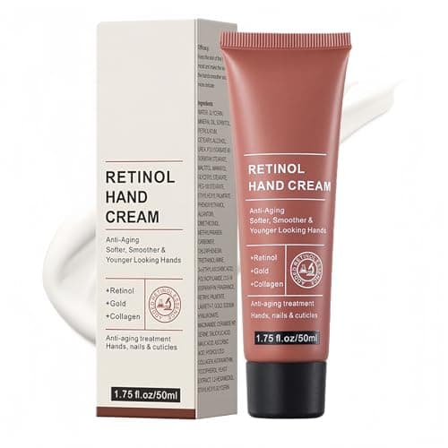 Image of Retinol Hand Cream - Anti Aging Hand Cream - Hand Repair Cream Firming & Moisturising - Retinol Moisture Intensive hand cream for Very Dry Hands, Care for Skin, Nails & Cuticles
