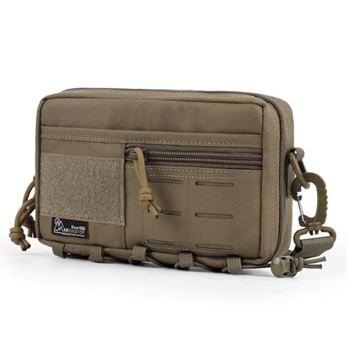 Image of Mardingtop Molle Bag, Universal EDC Organiser Pouch with Removable Insert and Shoulder Strap for Tactical Equipment, Running, Cycling, Camping and Outdoor Activities, khaki, 20.5 x 12 x 5.5 cm
