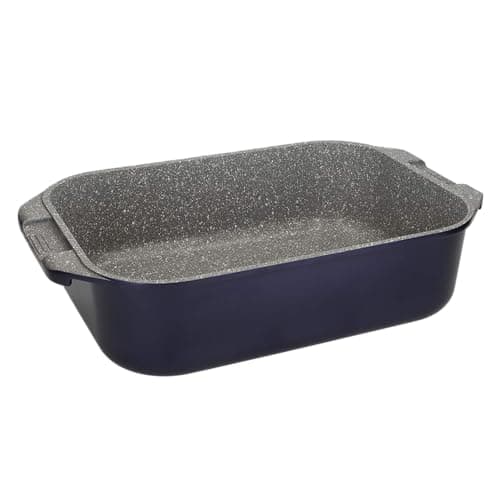 Image of MasterClass Deep Cast Aluminium Roasting Tin, Lightweight Roasting Tray with Handles, Oven and Induction Safe, 41 x 26 cm, Metallic Blue
