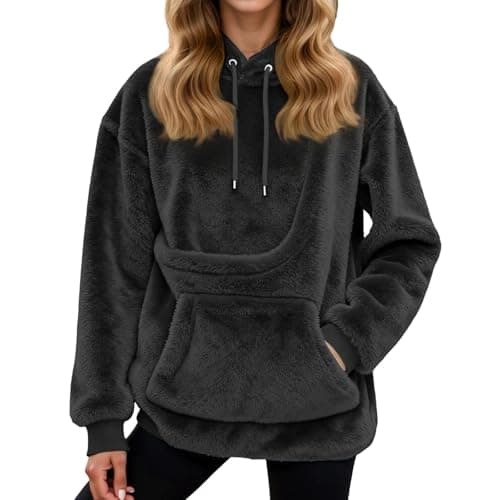 Image of Unisex Adults Pet Pouch Hoodie with Cat Pocket Cat Hoodie Dog Jumper for Women Long Sleeve Dog Carriers Hooded Shirt Pet Pocket Sweatshirt Men Women Oversized Jumpers B-black