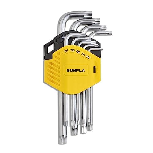 Image of Gunpla Torx Hex Key 9-Piece T10-T50 Cr-V Allen Star Long Arm Hex Keys Wrench Security Torx End Holes Set with Storage Case for Home Maintenance DIY