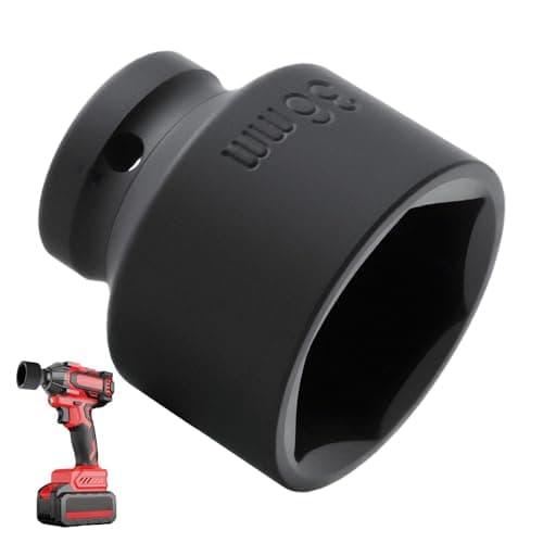 Image of 36mm 1/2" Drive Deep Impact Socket, 6-Point Chrome Molybdenum Steel Axle Nut Socket, Heavy Duty Black Phosphate Finish, Compatible with Impact Wrench Ratchet Breaker Bar for Automotive Repair