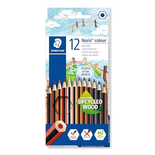 Image of STAEDTLER 185 C12POW Noris Colour Colouring Pencils - 12 Assorted "People of the World" Colours (Pack of 12 Pencils)