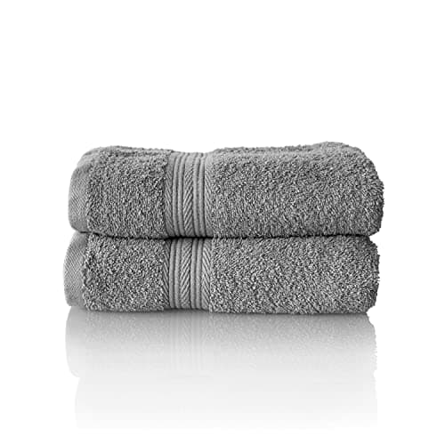 Image of Glart Premium Set of Terry Hand Towels, Range of Terry Towels in 6 Colours and 5 Sizes, Colour: Platinum Grey, 2X Hand Towels 50 X 100 cm
