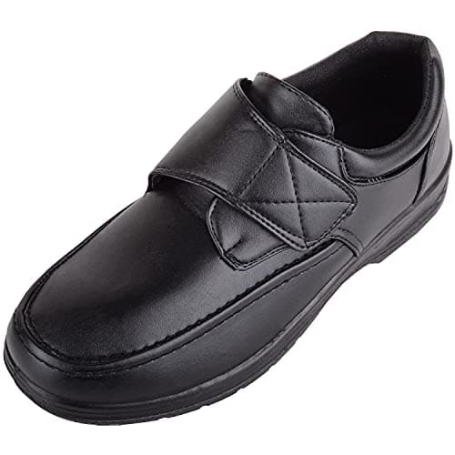 Image of Mens Slip On Faux Leather Casual Formal School Work College Suit Comfort Shoes - Black - UK 9 / EU 43