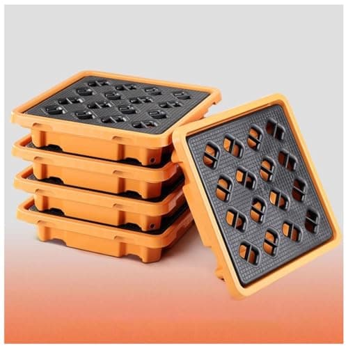 Image of Spill Containment Tray, Plastic Pallet Container with Top Grates for Industrial Applications and Warehousing