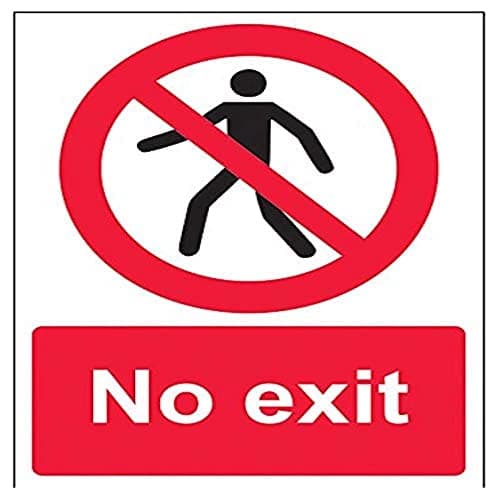 Image of VSafety No Exit Pedestrian Sign - Portrait - 150mm x 200mm - 1mm Rigid Plastic