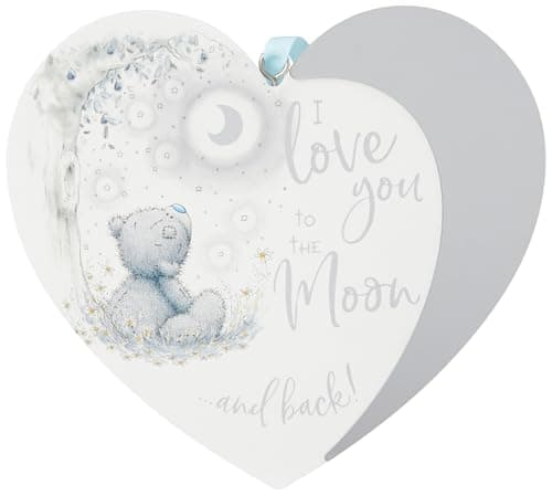 Image of Me to You Love You to the Moon & Back Tatty Teddy Gift Plaque,Blue,grey