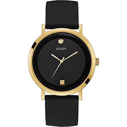 Image of Guess W1264G1 Supernova Black Resin Strap Mens Wrist Watch Jewellery
