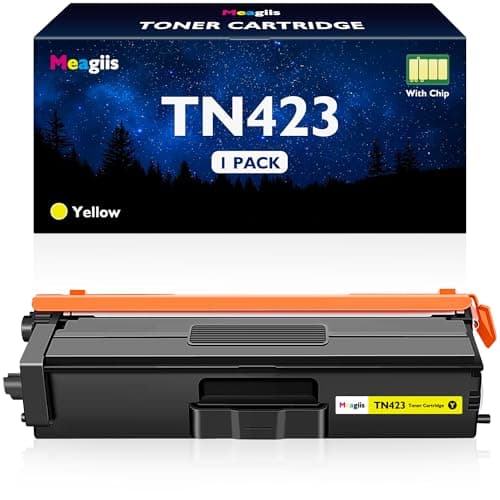 Image of Meagiis TN423 Yellow Toner Cartridge Compatible for Brother TN423Y TN-423Y TN423-Y TN423 TN 423 TN421 TN 421 for Brother MFC-L8690CDW HL-L8260CDW DCP-L8410CDW HL-L8360CDW MFC-L8900CDW (1 Yellow)