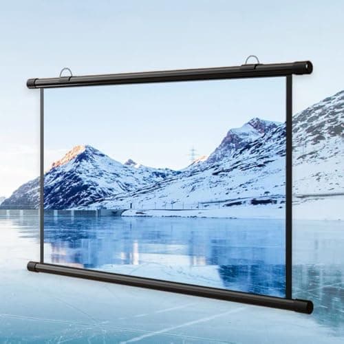 Image of GSKDZG HD Projector Screen Manual Pull Down Projection Screen 30" 40" 50" 60" 72" Portable Home Theater Movie Screen For Indoor Outdoor, 4:3 16:9 Format(60 Inch (4:3))