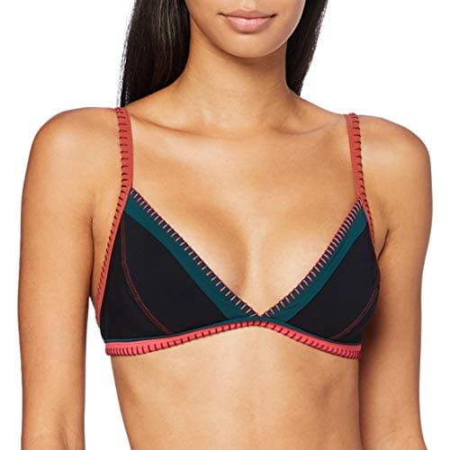 Image of BANANA MOON Women's TAEKO TEKNICOLO Bikini Top, Black (Noir/Multicolor), S
