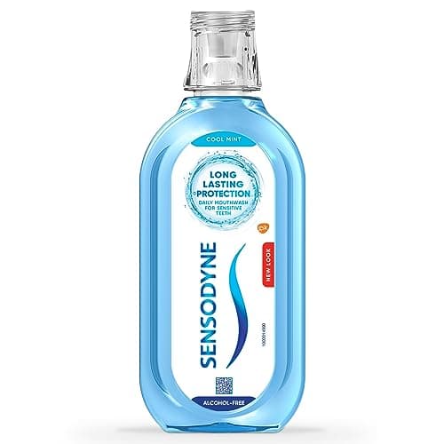Image of Sensodyne Mouthwash for Sensitive Teeth, Alcohol Free Mouth Wash, Cool Mint Flavour, 500ml